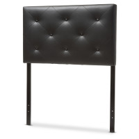 Baxton Studio BBT6431-Black-Twin HB Baltimore Upholstered Twin Size Headboard